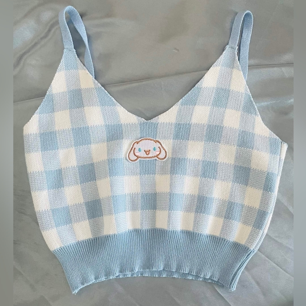 Cinnamoroll Checked Cropped Tank/Bra Top